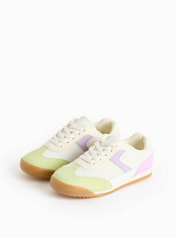 Cream Contrast Pastel Retro Trainers 10 Infant